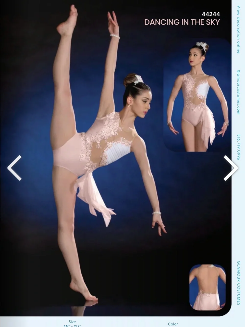 Glamour White Lace Appliqué Dance Leotard with Side Drape